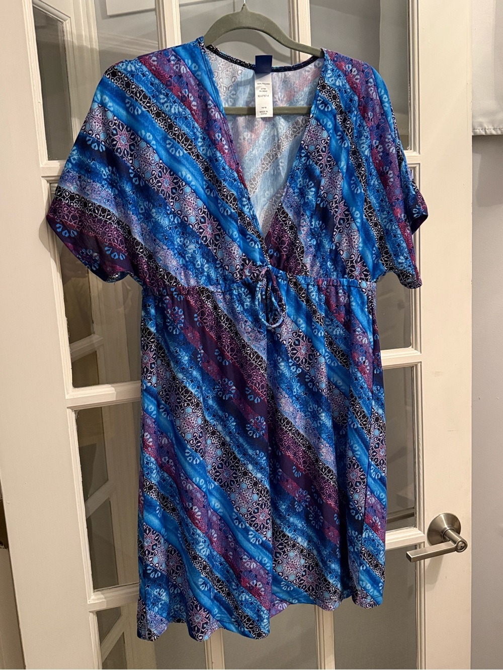 Swimsuits For All Blue and Purple Patterned Swim Coverup